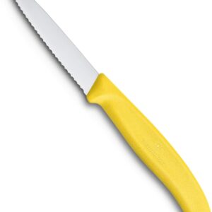 Victorinox coltello cm 8 spelucchino Giallo lama dentata