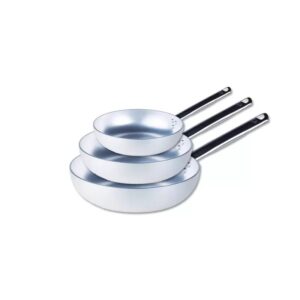 Pentole Agnelli set 3 padelle professionali, cm 32,36,40 alluminio 3 mm 99,5%