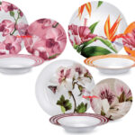 Fade blooming, servizio piatti 18 pezzi in fine porcellana