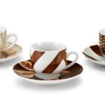 Fade Abaca, set 6 tazze con piattino caffè, in fine porcellana