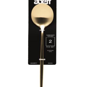 Abert Porto gold, Set 2 pz cucchiaio tavola in PVD oro, acciaio inox 18/c
