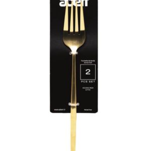 Abert Porto gold, Set 2 pz forchetta tavola in PVD oro, acciaio inox 18/c
