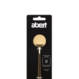 Abert Porto gold, Set 2 pz cucchiaio caffè in PVD oro, acciaio inox 18/c