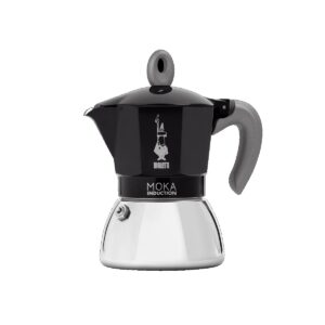 Bialetti moka induction, caffettiera 2 tazze nera