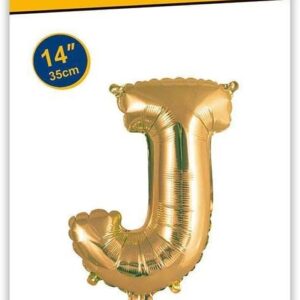 Rocca fun factory, palloncino lettera J oro minishipe 14 - 35 cm 1 pz