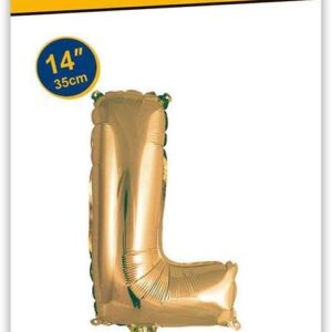 Rocca fun factory, palloncino lettera L oro minishipe 14 - 35 cm 1 pz