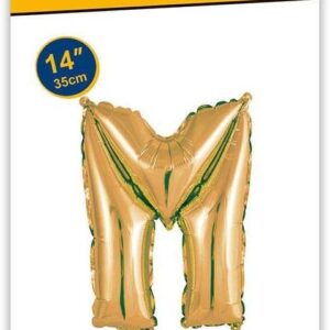 Rocca fun factory, palloncino lettera M oro minishipe 14 - 35 cm 1 pz