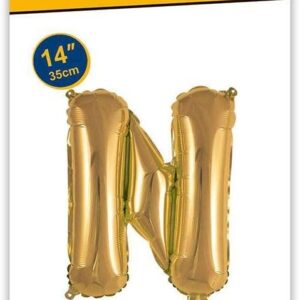 Rocca fun factory, palloncino lettera N oro minishipe 14 - 35 cm 1 pz