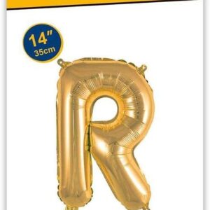 Rocca fun factory, palloncino lettera R oro minishipe 14 - 35 cm 1 pz