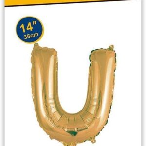 Rocca fun factory, palloncino lettera U oro minishipe 14 - 35 cm 1 pz