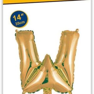 Rocca fun factory, palloncino lettera W oro minishipe 14 - 35 cm 1 pz