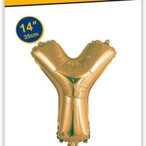 Rocca fun factory, palloncino lettera Y oro minishipe 14 - 35 cm 1 pz