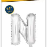 Rocca fun factory, palloncino lettera N argento minishipe 14 - 35 cm 1 pz