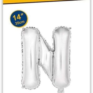Rocca fun factory, palloncino lettera N argento minishipe 14 - 35 cm 1 pz