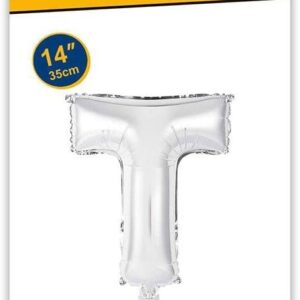 Rocca fun factory, palloncino lettera T argento minishipe 14 - 35 cm 1 pz