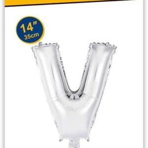 Rocca fun factory, palloncino lettera V argento minishipe 14 - 35 cm 1 pz