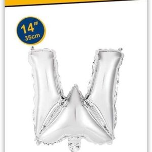 Rocca fun factory, palloncino lettera W argento minishipe 14 - 35 cm 1 pz