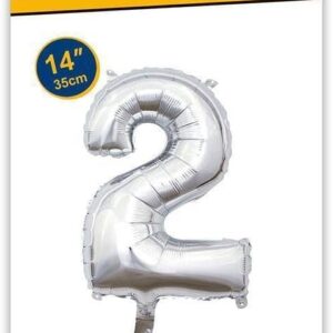 Rocca fun factory, palloncino numero 2 argento minishipe 14 - 35 cm 1 pz