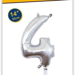 Rocca fun factory, palloncino numero 4 argento minishipe 14 - 35 cm 1 pz