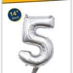 Rocca fun factory, palloncino numero 5 argento minishipe 14 - 35 cm 1 pz