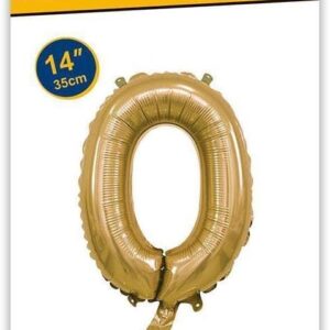 Rocca fun factory, palloncino numero 0 oro minishipe 14 - 35 cm 1 pz