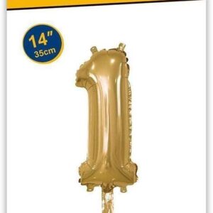 Rocca fun factory, palloncino numero 1 oro minishipe 14 - 35 cm 1 pz