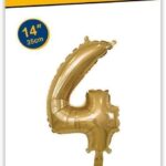 Rocca fun factory, palloncino numero 4 oro minishipe 14 - 35 cm 1 pz