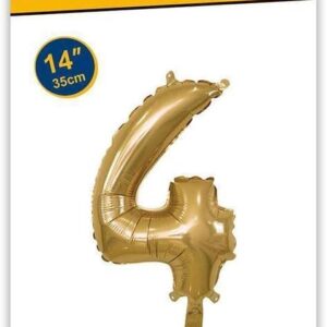 Rocca fun factory, palloncino numero 4 oro minishipe 14 - 35 cm 1 pz