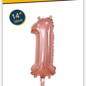 Rocca fun factory, palloncino numero 1 rosa gold minishipe 14 - 35 cm 1 pz