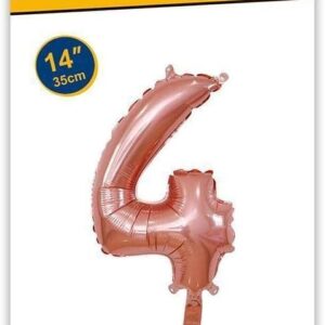 Rocca fun factory, palloncino numero 4 rosa gold minishipe 14 - 35 cm 1 pz