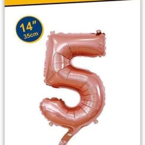 Rocca fun factory, palloncino numero 5 rosa gold minishipe 14 - 35 cm 1 pz