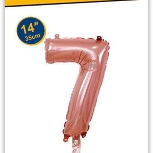 Rocca fun factory, palloncino numero 7 rosa gold minishipe 14 - 35 cm 1 pz