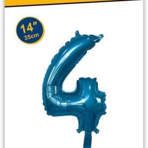 Rocca fun factory, palloncino numero 4 blu minishipe 14 - 35 cm 1 pz