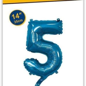 Rocca fun factory, palloncino numero 5 blu minishipe 14 - 35 cm 1 pz