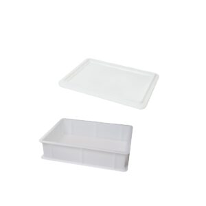 Genus Dei, set 2 pezzi, cassetta + coperchio, bianca porta impasto cm 30x40x7