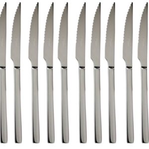 Svanera Laura, set 12 coltelli bistecca doppio seghetto, acciaio forgiato
