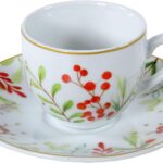 Fade Holly 6 tazze caffè 100 ml in fine porcellana qualità extra