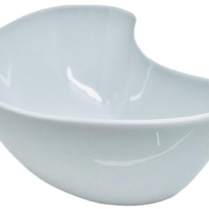 M.p.s insalatiera cm 17x9.5x5.5 cm, in porcellana bianca, forma particolare