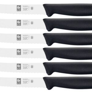 Icel set 6 coltello pomodoro, verdure lama dentata acciaio inox, professionale