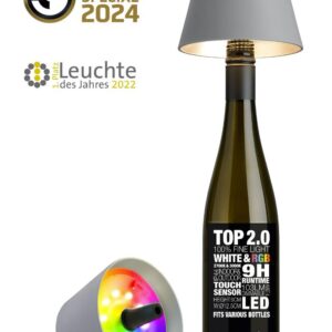 Sompex Top 2.0, lampada per bottiglie ricaricabile grigio