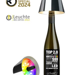 Sompex Top 2.0, lampada per bottiglie ricaricabile cromato