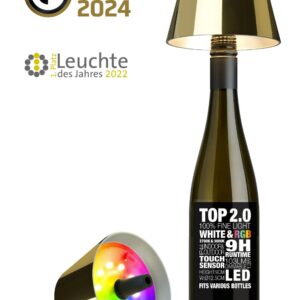 Sompex Top 2.0, lampada per bottiglie ricaricabile oro
