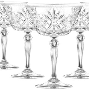 Rcr Melodia, set 6 calici champagne 26 cl, in fine cristallo