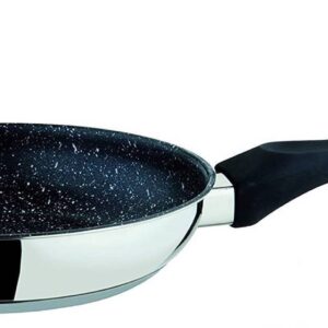 Mepra fantasia pietra, padella cm 20, in acciaio inox adatta ad induzione