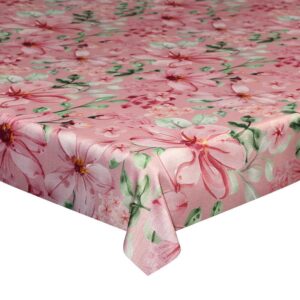 Tognana Pink Flowers, tovaglia antimacchia rettangolare cm 140 x180