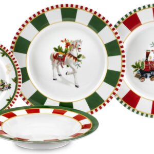 Fade Xmas Circus Natale, servizio tavola 18 pz in fine porcellana