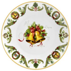 Fade Xmas Bells Natale, piatto rotondo cm 30 in fine porcellana
