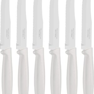 Tramontina Plenus, set 6 coltello Bianco da tavola dentato, manico plastica