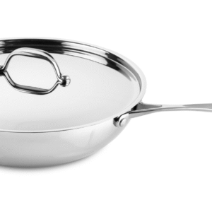 Mepra glamour diamond, wok cm 30 con coperchio, in acciaio inox adatto ad induzione