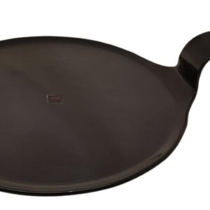 Le coq, piatto tondo nero con manico, in ardesia cm 34x23